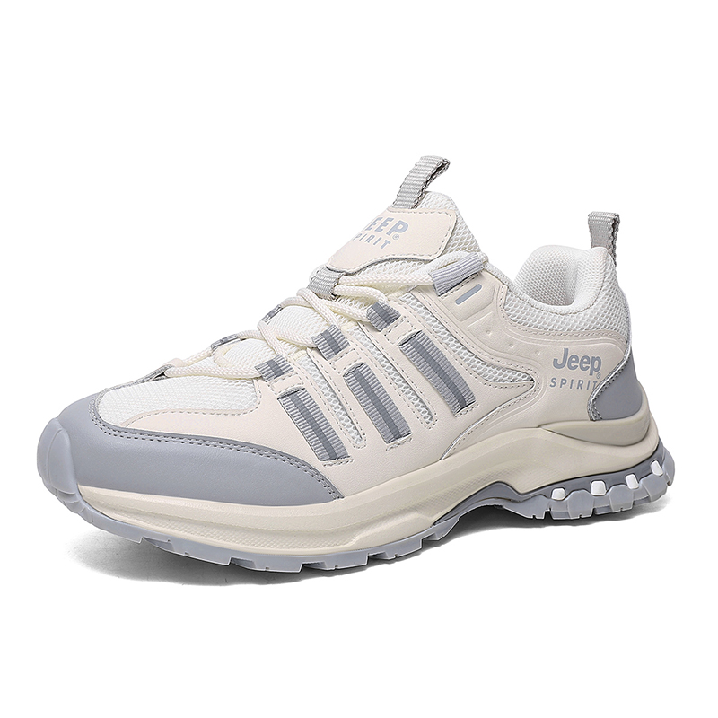 JEEP SPIRIT Outdoor Urban Techwear Trail Running Comfortable Low top Hiking Shoes Women’s Beige Gray