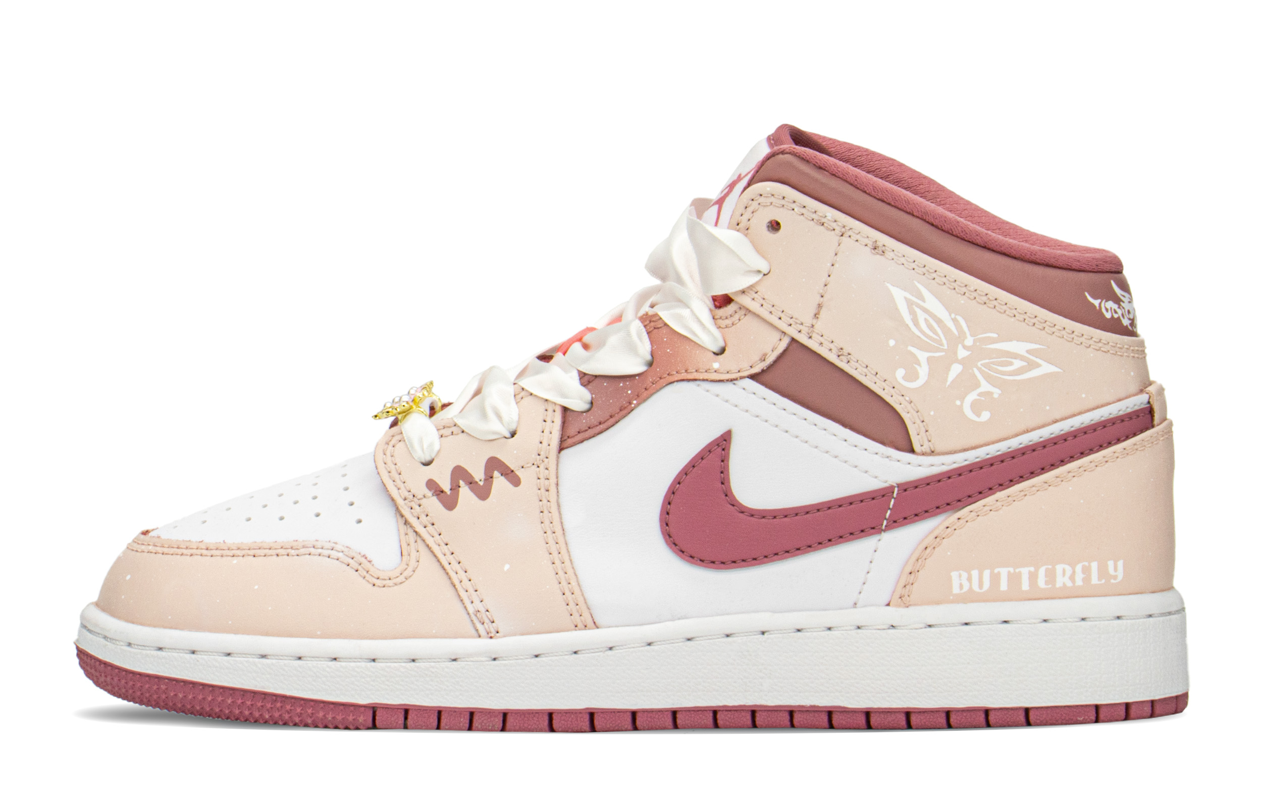 Jordan Air Jordan 1 High top Vintage Basketball Shoes Women’s Pink White