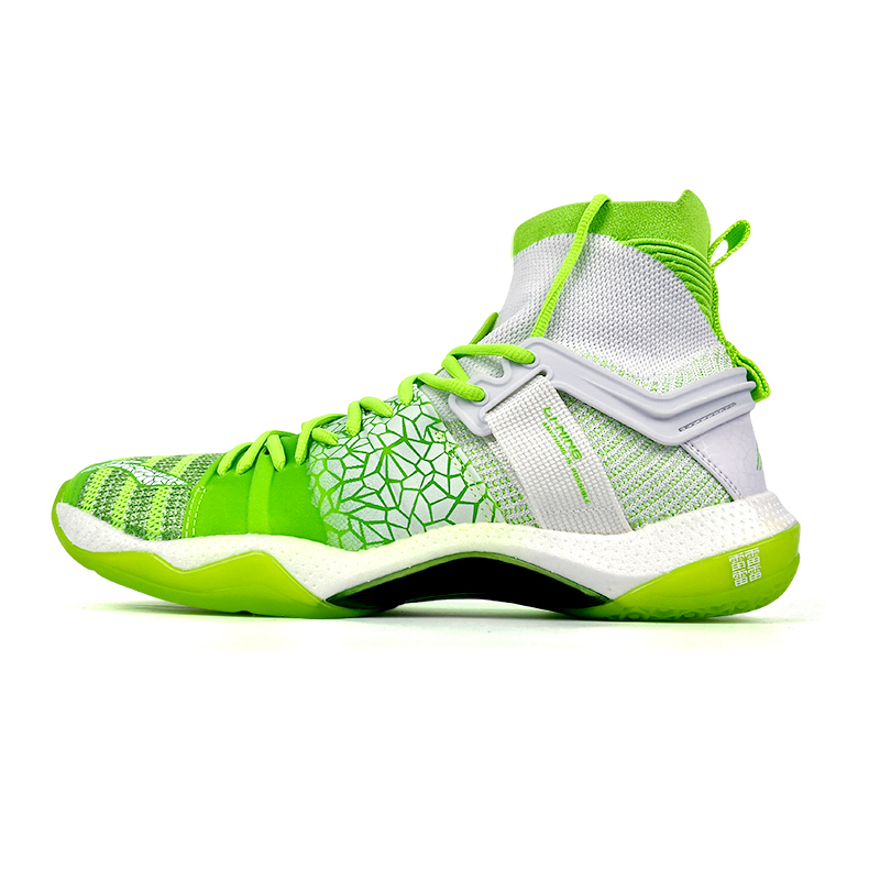 Li Ning Roar 2 Cushioning Support High top Badminton Shoes Unisex Neon Tender Green/Standard White