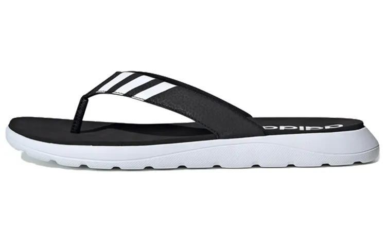 Adidas Comfort Slip Resistant Abrasion Resistant EVA Flip Flops Men's Black White