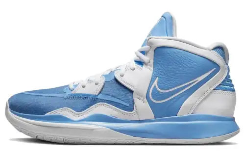 Nike Kyrie Infinity Irving 8 Comfortable Textile Leather Shock Absorbing Anti-Slip Wear Resistant Wrapping Support Mid-top Basketball Shoes Same Style for Men and Women Blue