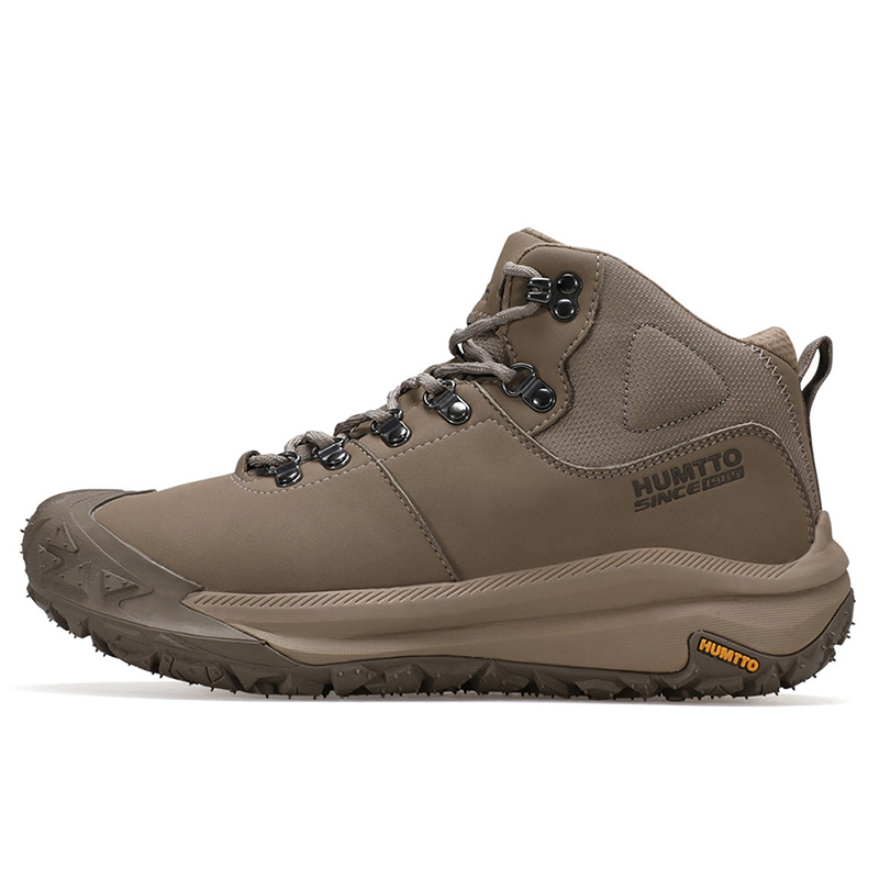 HUMTTO Fleece Lined Fashion Comfortable Cushioning Coverage Rebound High top Mountaineering Shoes Men’s Sand
