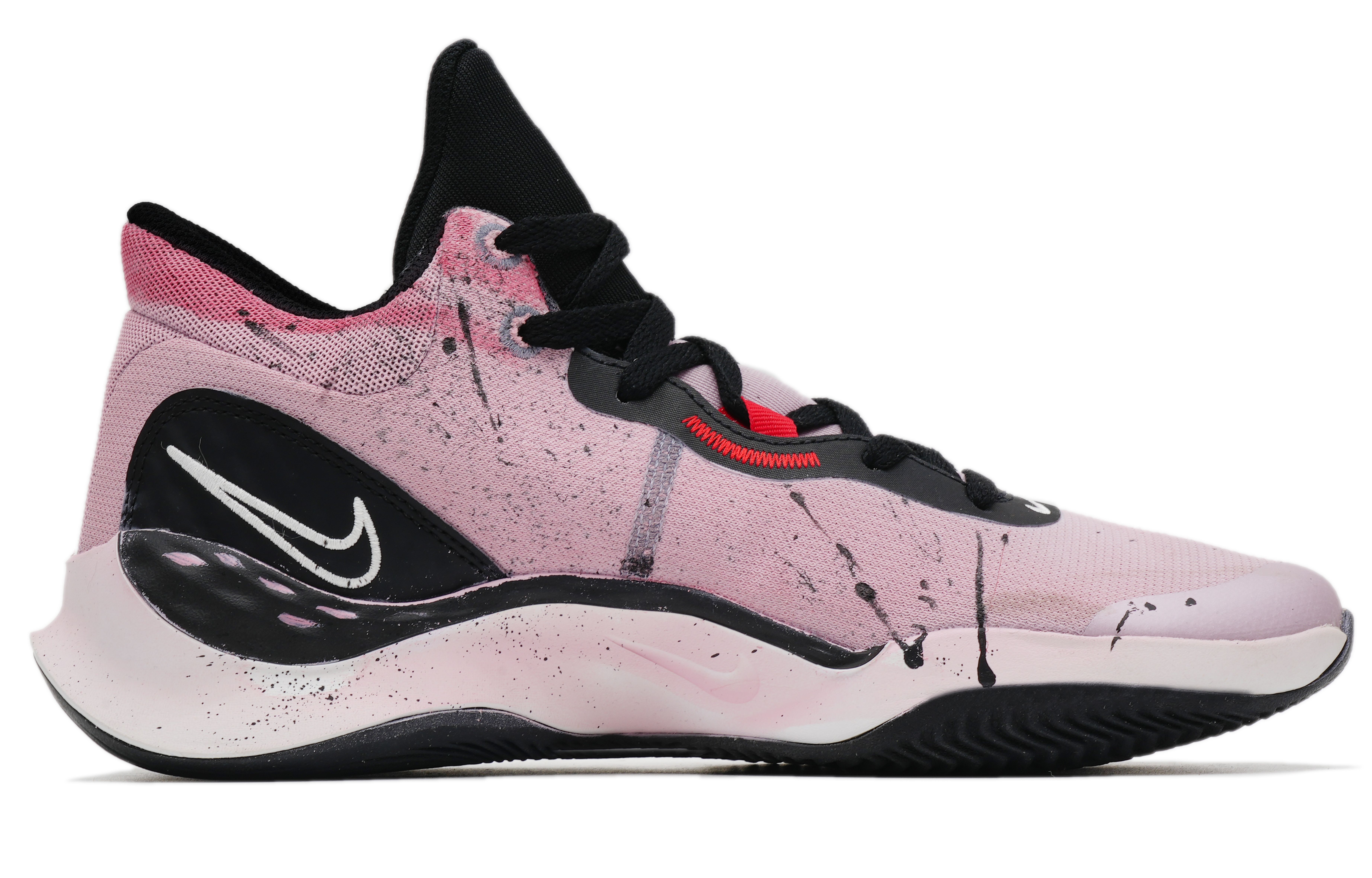 Nike Renew Elevate 3 Cushioning Slip Resistant Abrasion Resistant Low top Basketball Shoes Unisex Black Pink