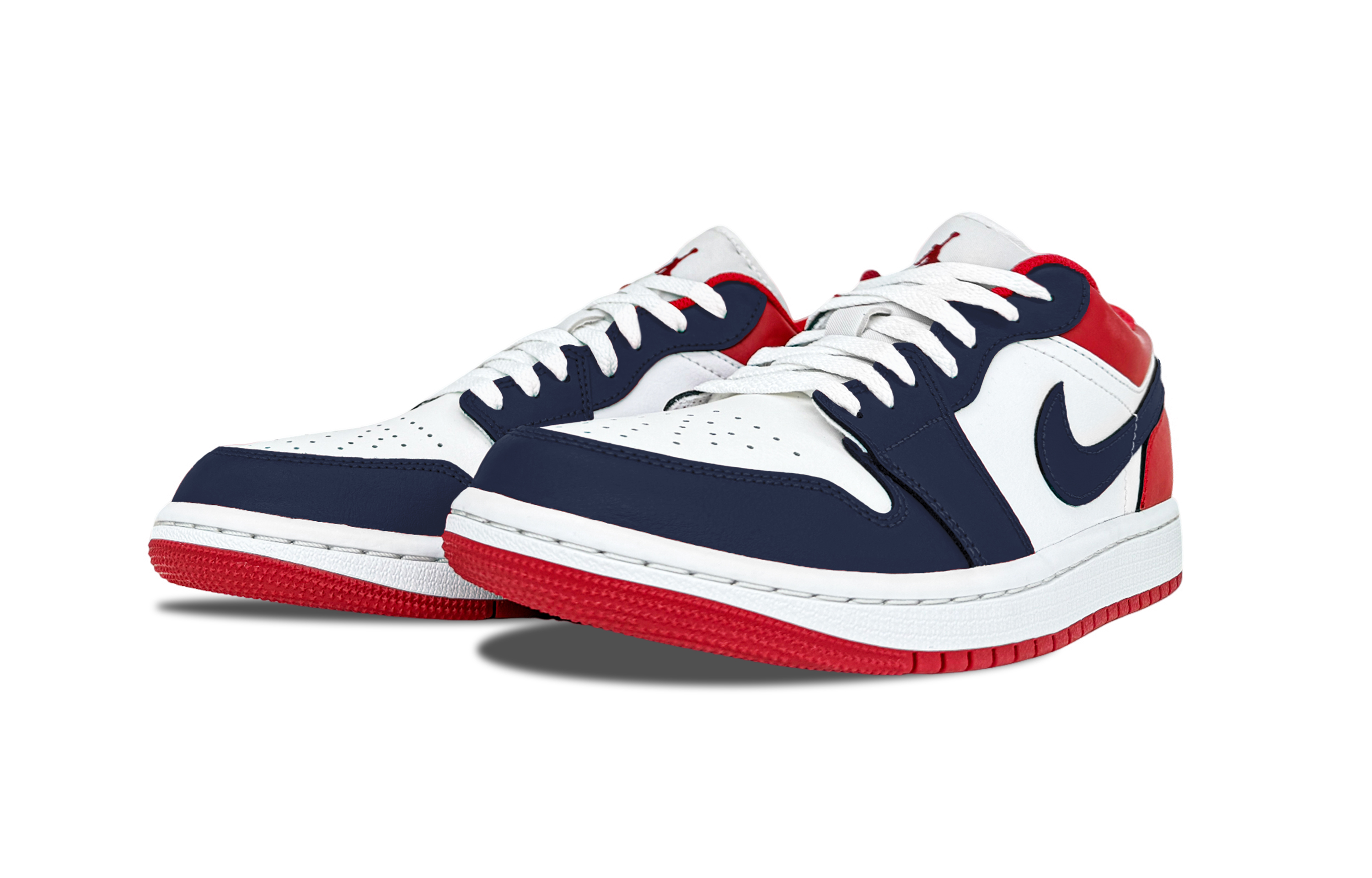 Jordan Air Jordan 1 Marine Storm Abrasion Resistant Abrasion Resistant Low top Vintage Basketball Shoes Unisex Red Blue