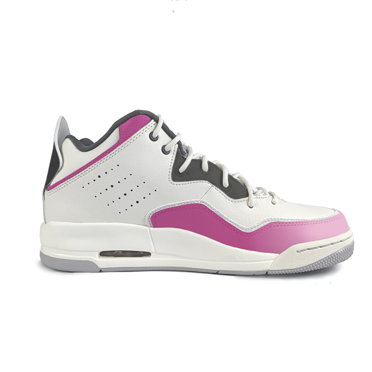 Jordan Courtside 23 Cushioning Slip Resistant Mid top Vintage Basketball Shoes Men’s Pink White Gray