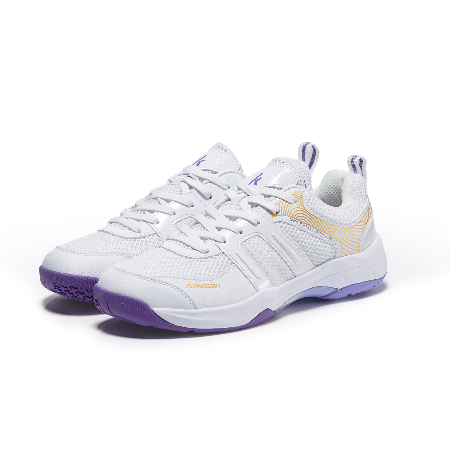 Kawasaki Panda Puff Collection Low top Badminton Shoes Unisex Beige Yellow, Light Purple, Liberty Purple