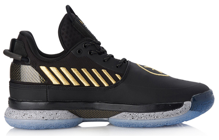 Li Ning WOW 7 Slip Resistant Abrasion Resistant Low top Basketball Shoes Men’s Black Gold