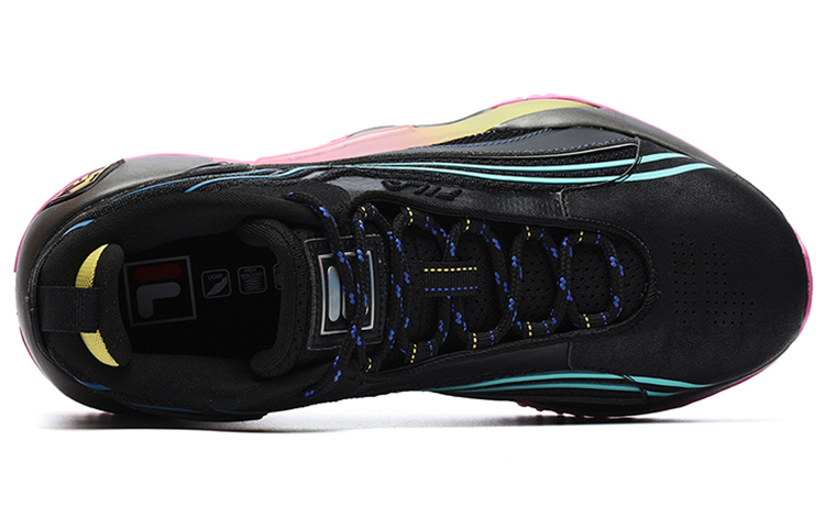 FILA FUSION BALLER Textile, Synthetic Leather Low top Vintage Basketball Shoes Men’s Black Purple