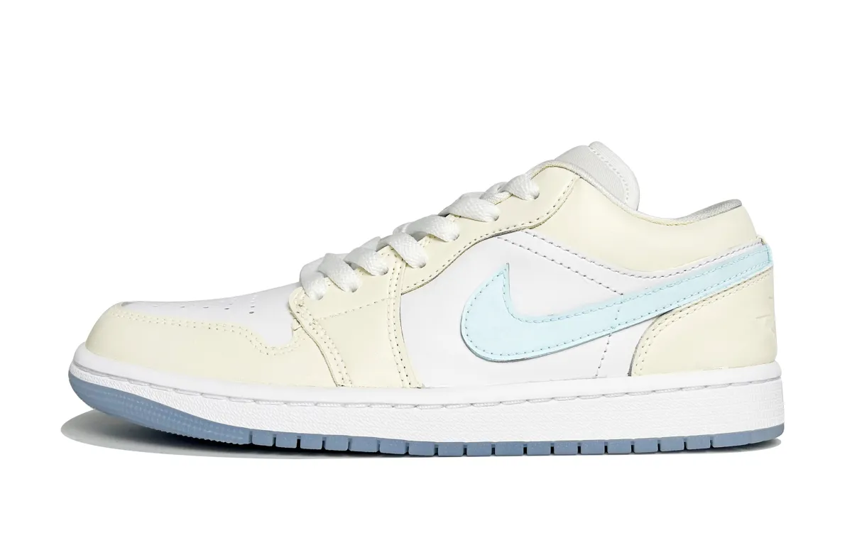 Jordan Air Jordan 1 Low top Vintage Basketball Shoes Women's Blue Yellow