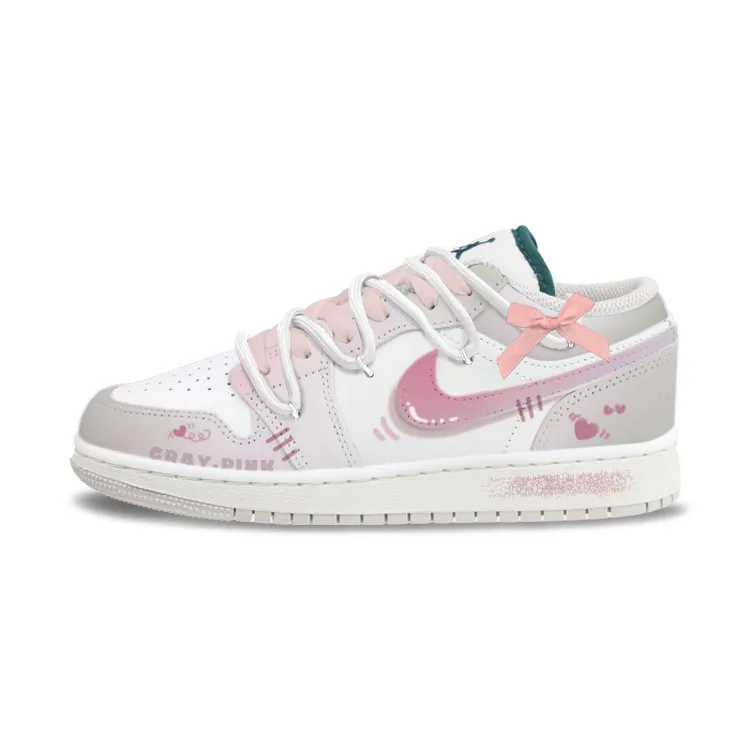 Jordan Air Jordan 1 Abrasion Resistant Abrasion Resistant Low top Vintage Unisex Light Gray
