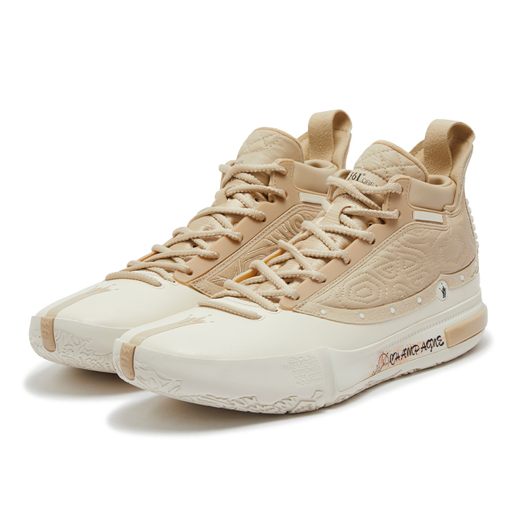 361° Joker Nikola Jokić The Legend Champagne Mid top Basketball Shoes Men’s Apricot White