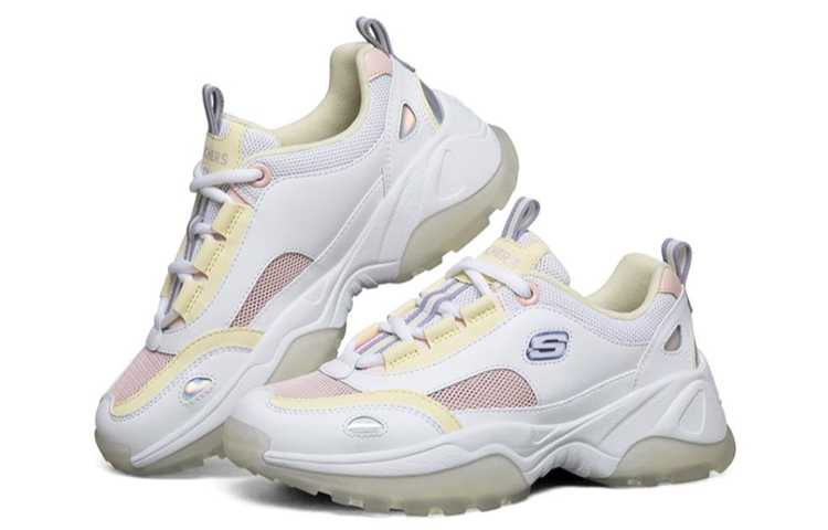 Женские кроссовки Skechers Kozmiks (желто-белые) — фото 3