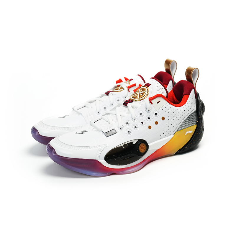 Li Ning All City 13 Cushioning Abrasion Resistant Rebound Low top Basketball Shoes Men’s White Gold