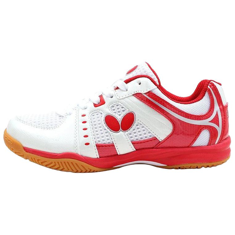 Butterfly Slip Resistant Abrasion Resistant Low top Table Tennis Shoes Unisex White Red