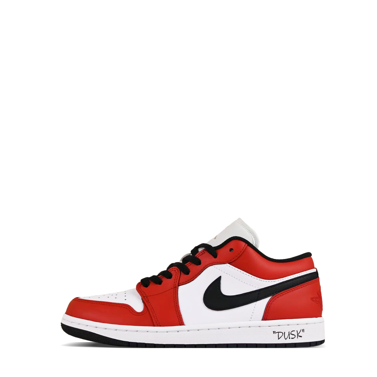 Jordan Air Jordan 1 Abrasion Resistant Abrasion Resistant Low top Vintage Basketball Shoes Unisex Black White Red