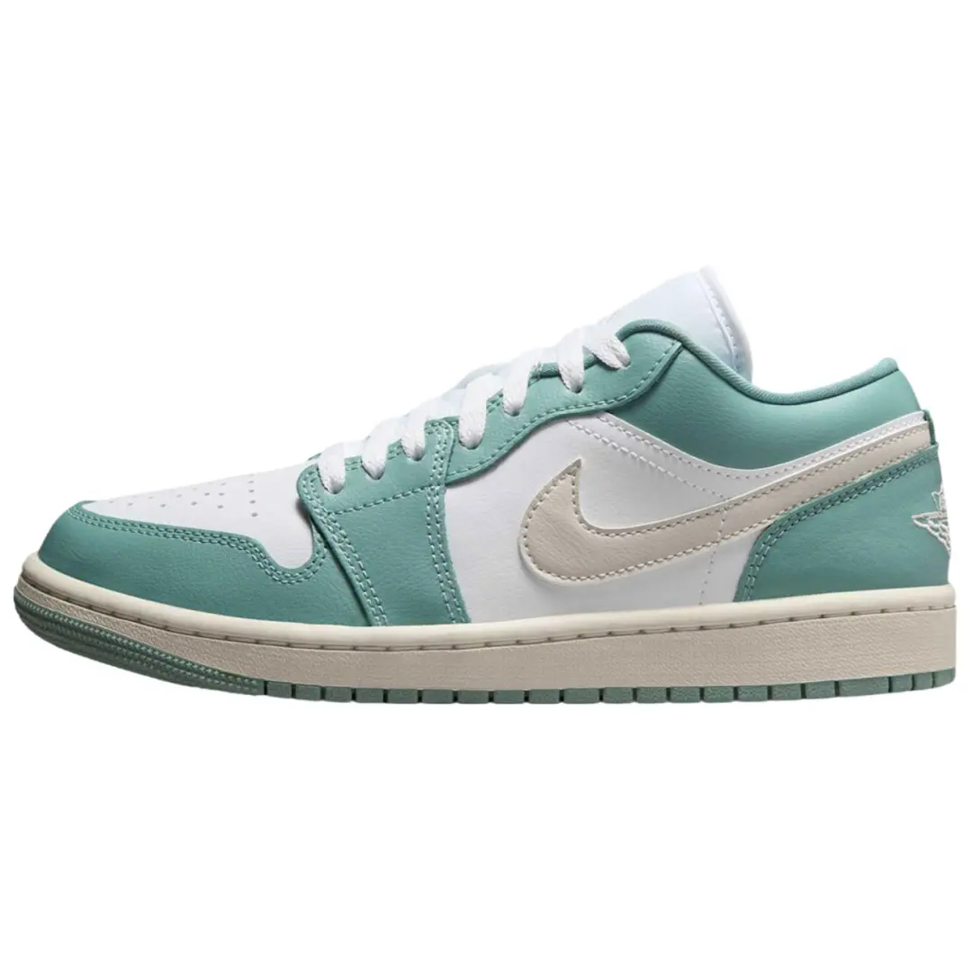Jordan Air Jordan 1 Low top Vintage Basketball Shoes Women's White Green