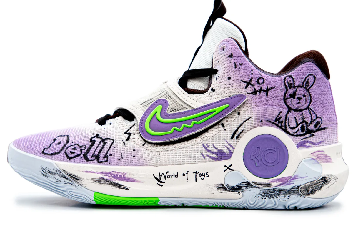 Nike KD Trey 5 X Toy World Slip Resistant Abrasion Resistant Low top Basketball Shoes Men's White Purple