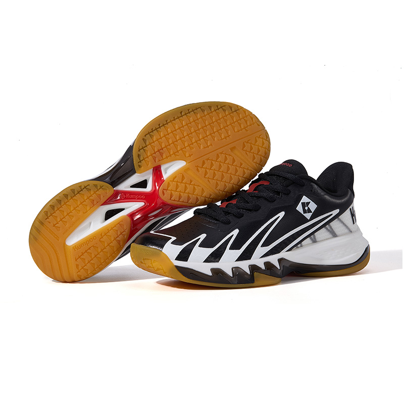 KUMPOO Asura Collection Cushioning Support Balance Low top Badminton Shoes Unisex Black