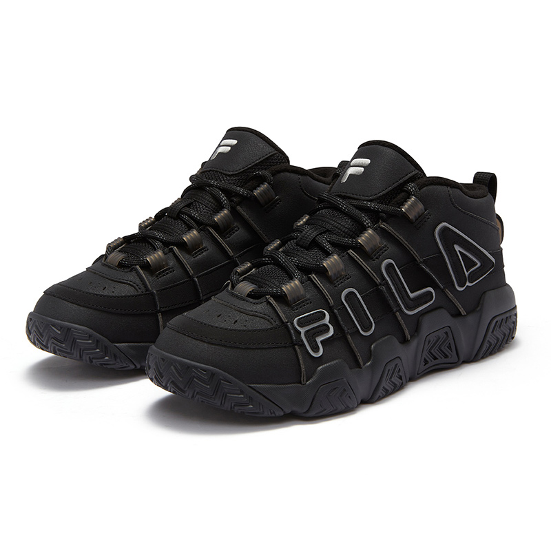 FILA FUSION BUSTER Puffy Shoes Abrasion Resistant Thermal Mid top Vintage Basketball Shoes Men’s Black