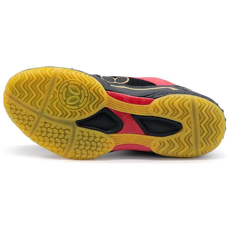 Butterfly Slip Resistant Abrasion Resistant Low top Table Tennis Shoes Unisex Black Red