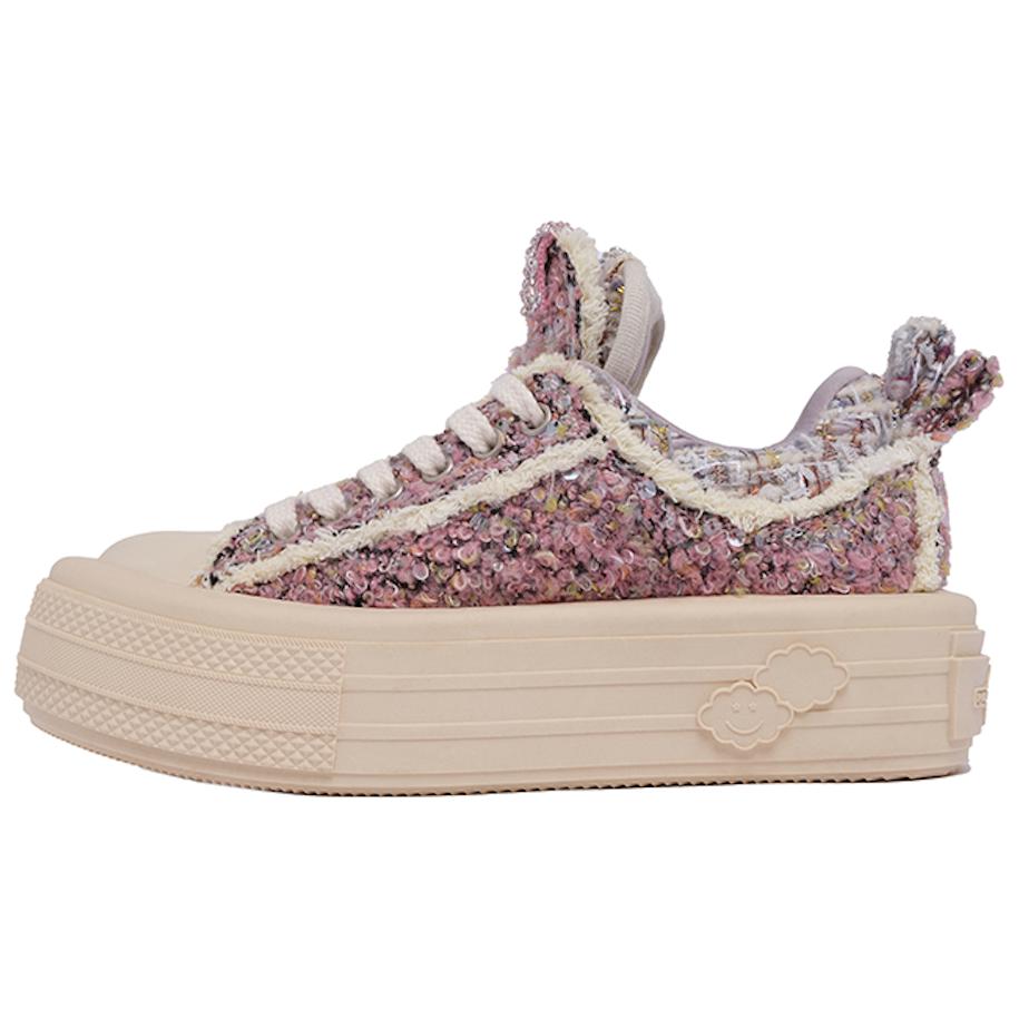 Foreshadow Double Uni 1.0 Violet And Crimson Low top Canvas Shoes Women's Rose Red