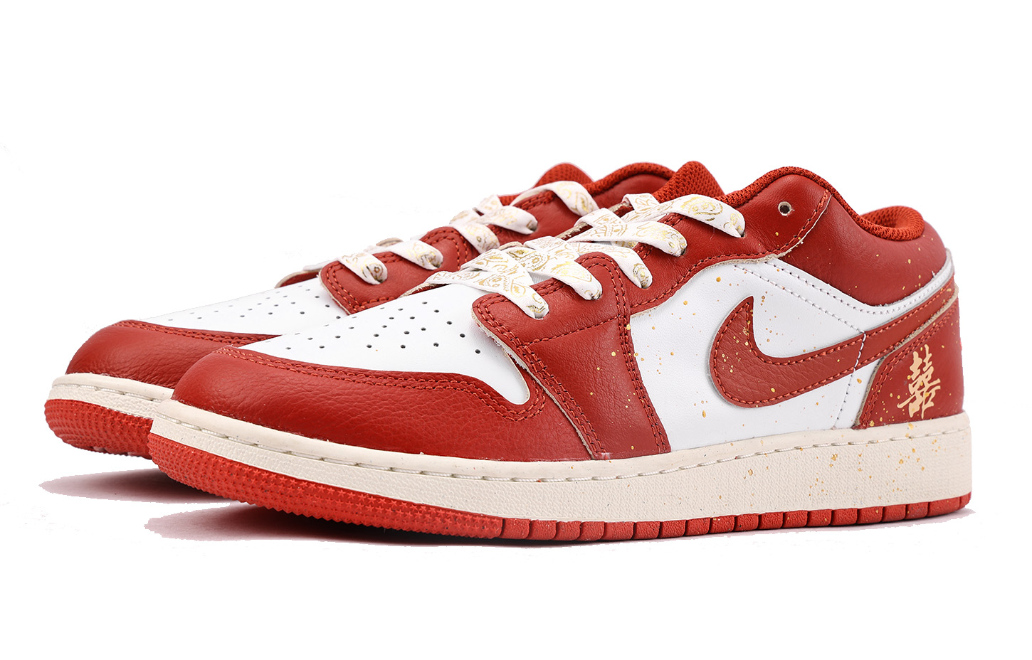 Jordan Air Jordan 1 Slip Resistant Abrasion Resistant Low top Vintage Basketball Shoes Women’s Red