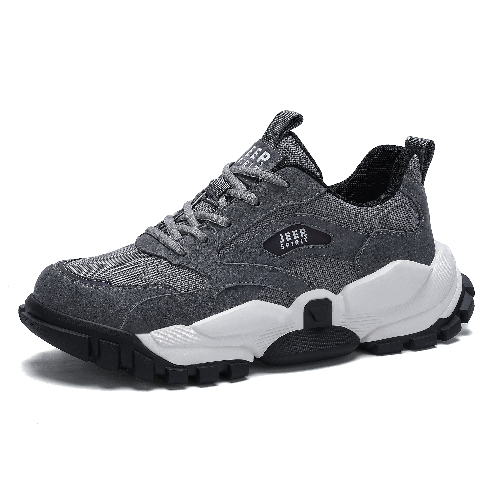 JEEP SPIRIT Cushioning Abrasion Resistant Lightweight Breathable Low top Hiking Shoes Men’s Volcanic Ash