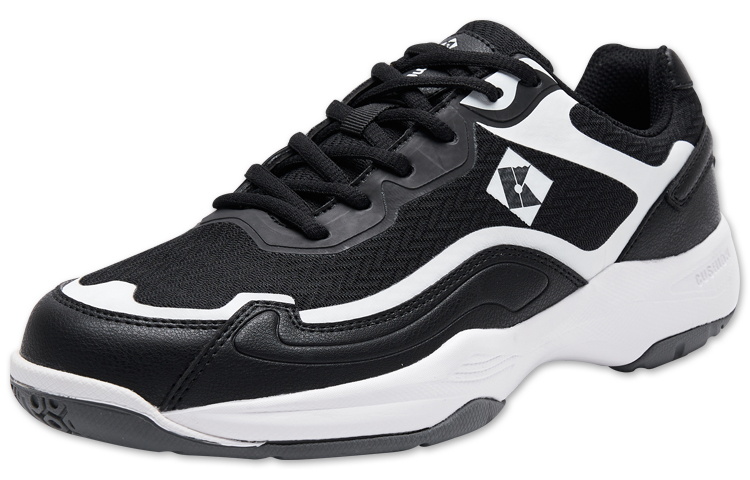 KUMPOO Hydrogen Cloud Textile, Synthetic Leather Slip Resistant Coverage Support Low top Badminton Shoes Unisex Black