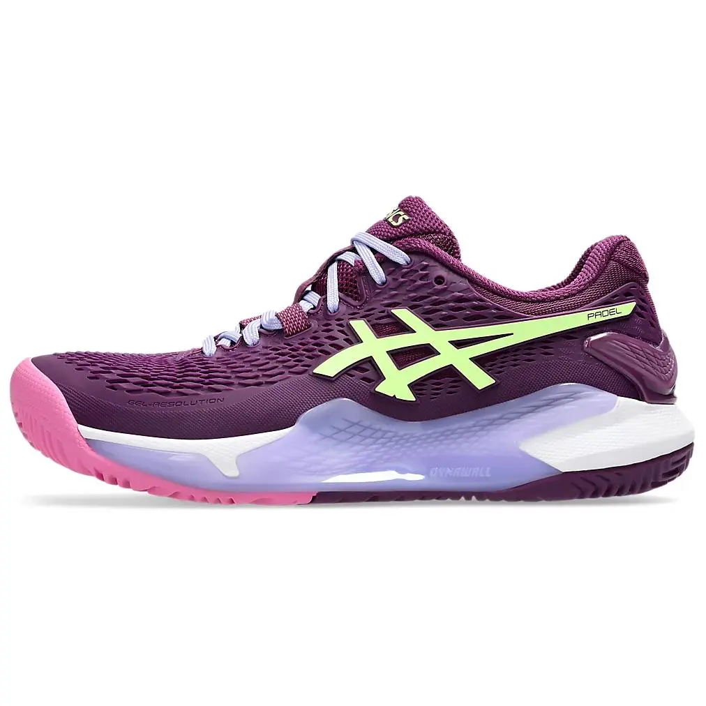 ASICS Gel Resolution 9 Padel Deep Mauve Lime Green Women's