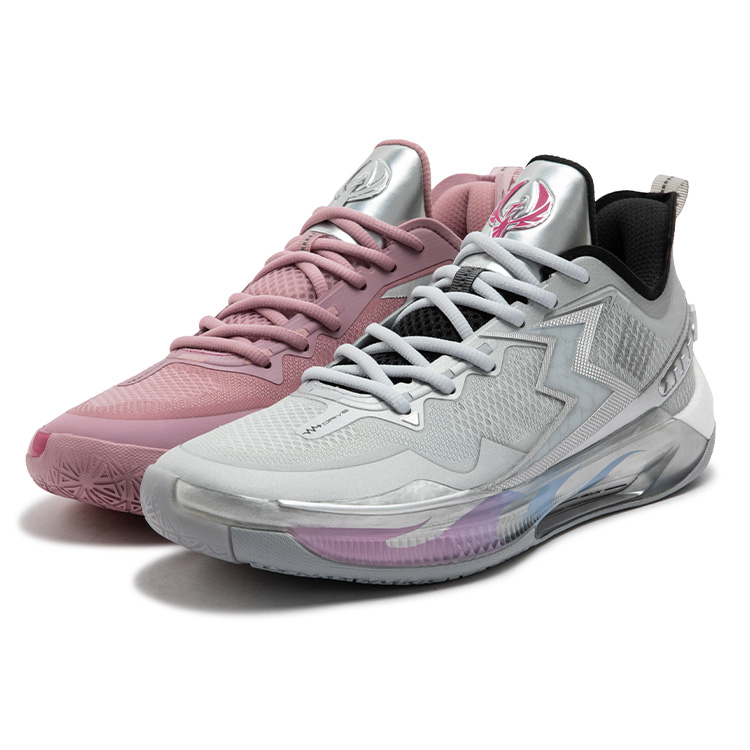 361° BIG3 5.0 Quick PRO Basketball Shoes Men’s Low Top Silver White/Obsidian Black
