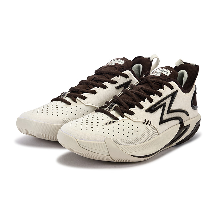 361° BIG3 6.0 Pro Cushioning Slip Resistant Breathable Mid top Basketball Shoes Unisex Oat Milk
