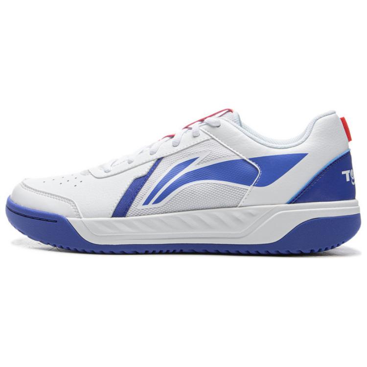 Li Ning Slip Resistant Abrasion Resistant Low top Tennis Shoes Men’s White Blue
