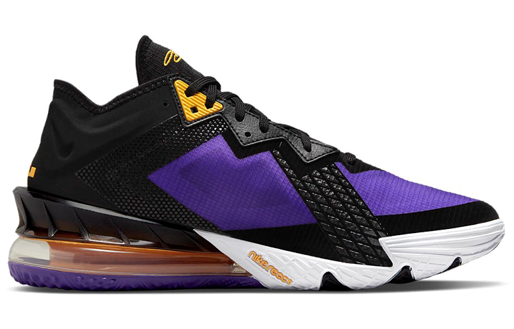 Мужские кроссовки Nike Lebron 18 TPU (черно-фиолетово-желтые) — Чёрный / фиолетовый / жёлтый — фото 2