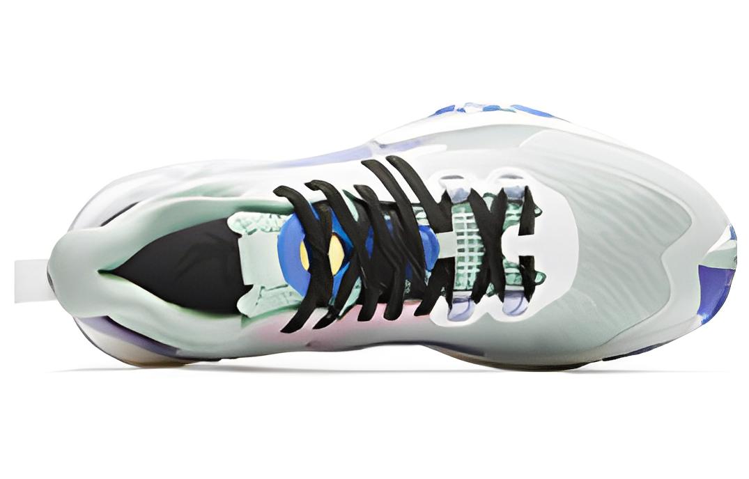 QIAODAN Q KUNGFU Cushioning Slip Resistant Abrasion Resistant High top Basketball Shoes Men’s Blue Green