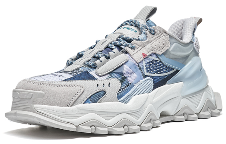 XTEP Shanhai Collection Textile, Synthetic Leather Slip Resistant Abrasion Resistant Low top Chunky Sneakers Men's