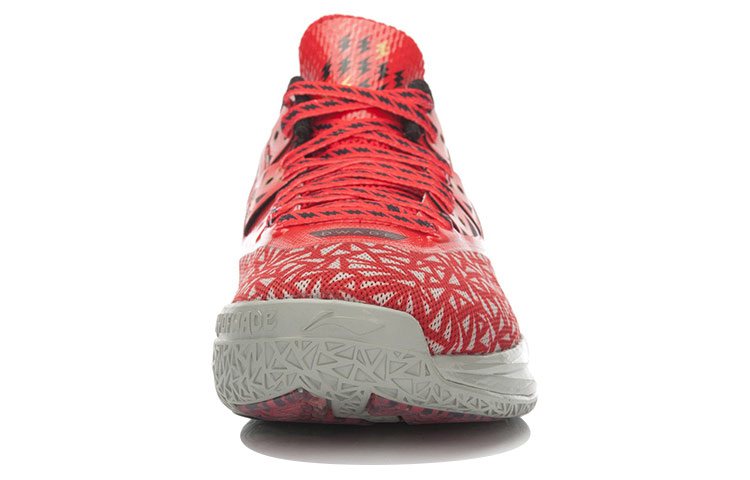 Li Ning WOW 4 Basketball Shoes Unisex Mid Top Red/Gray