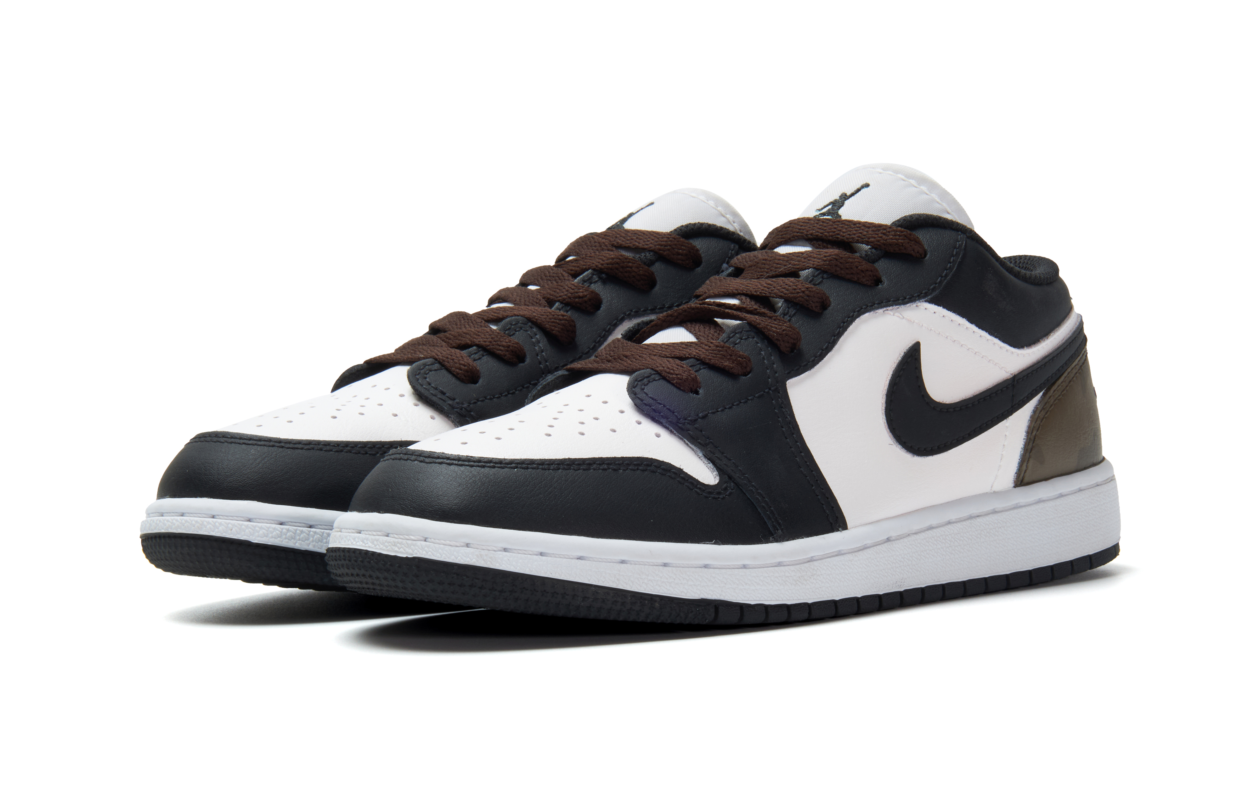 Jordan Air Jordan 1 Low top Vintage Basketball Shoes Unisex Black Brown