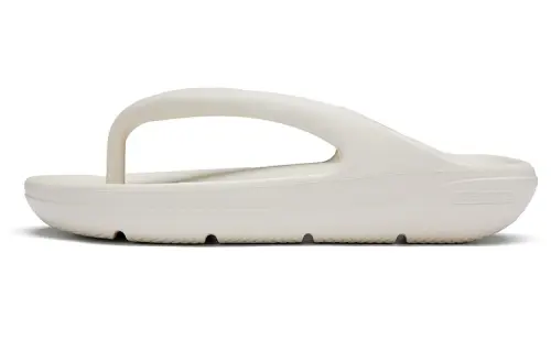 DESCENTE Sport Style Slip Resistant Abrasion Resistant Flip Flops Unisex Ecru
