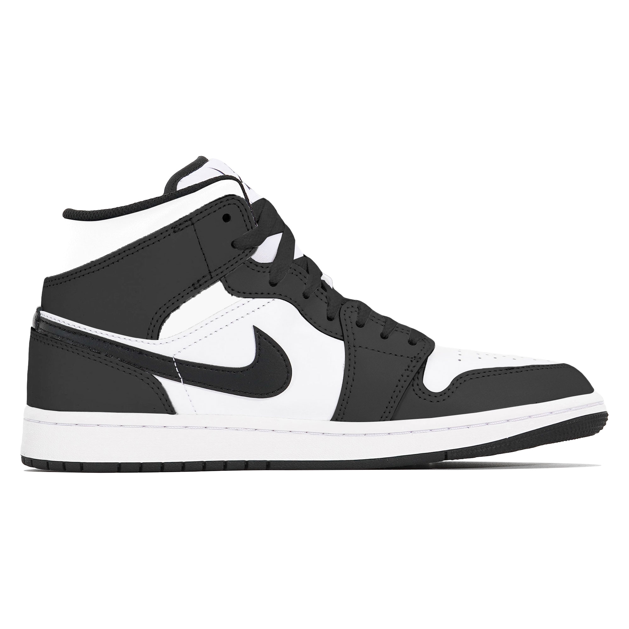 Jordan Air Jordan 1 Slip Resistant Abrasion Resistant Mid top Vintage Basketball Shoes Men’s Black White