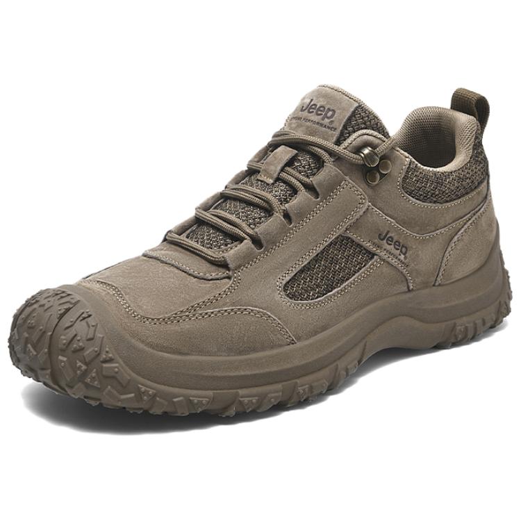 Jeep Comfortable Abrasion Resistant Low top Hiking Shoes Men’s Khaki