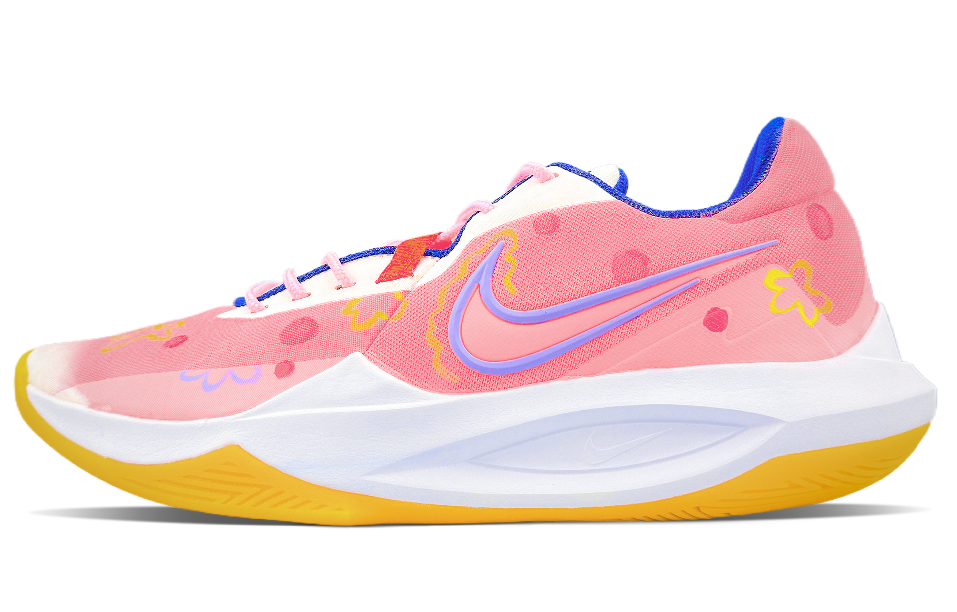Nike Precision 6 Abrasion Resistant Low top Basketball Shoes Men’s Pink Yellow