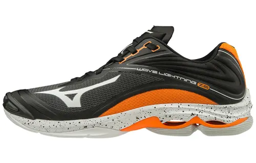 Mizuno Wave Lightning Z6 Volleyball Shoes Unisex Low Top Black/Orange