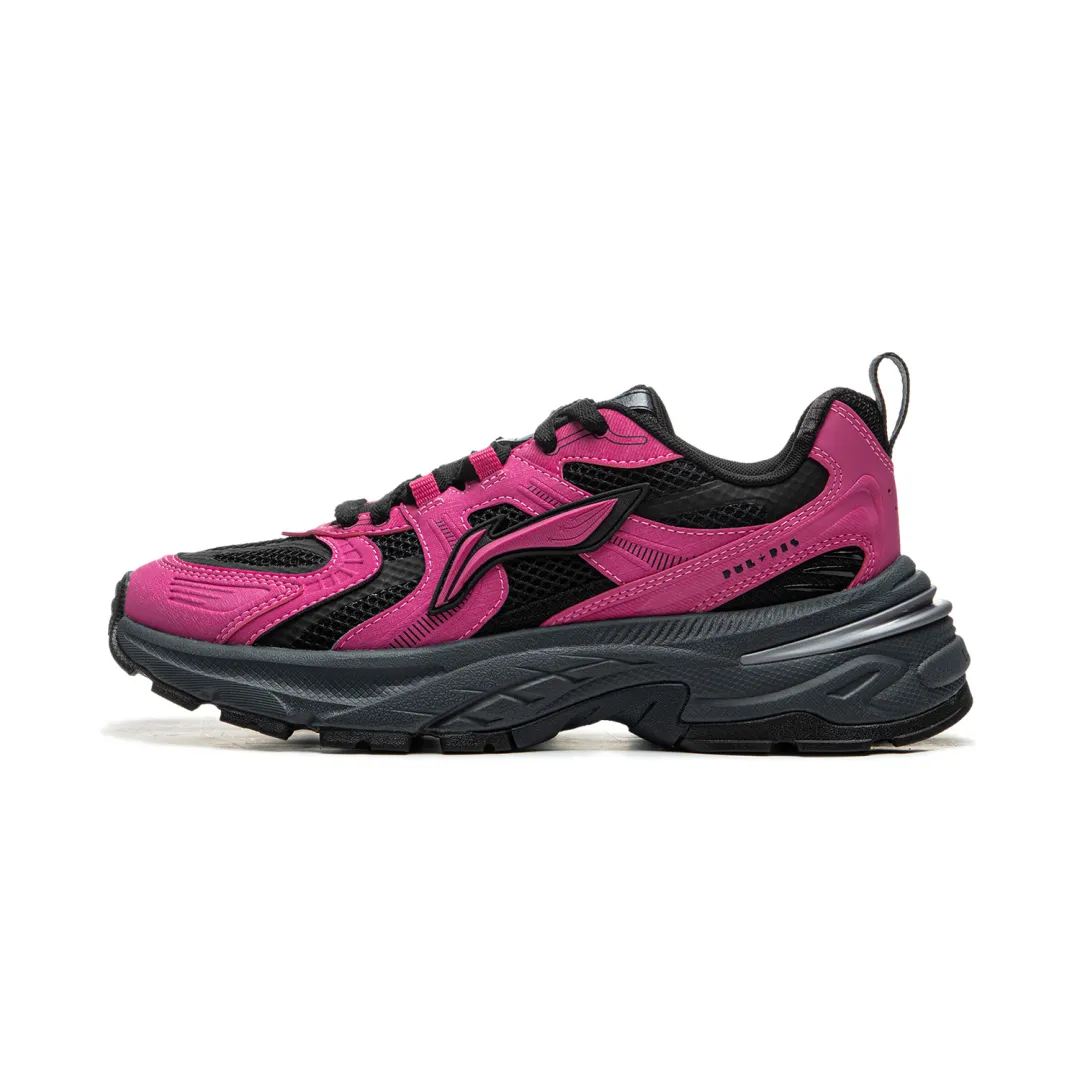 Li Ning Beichen 2K Slip Resistant Abrasion Resistant Low top Chunky Sneakers Women's Rose Red