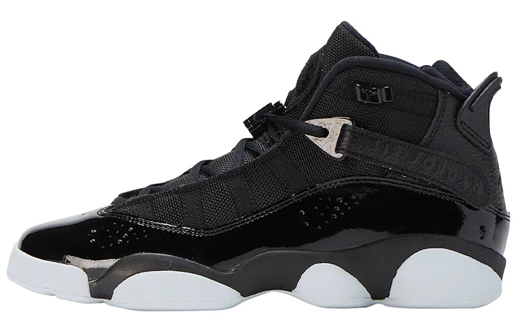 Jordan Air Jordan 6 Rings Mesh Six Crown Slam Dunk Shock Absorbing and Anti-Slip High Top Retro Basketball Shoes Women's Black