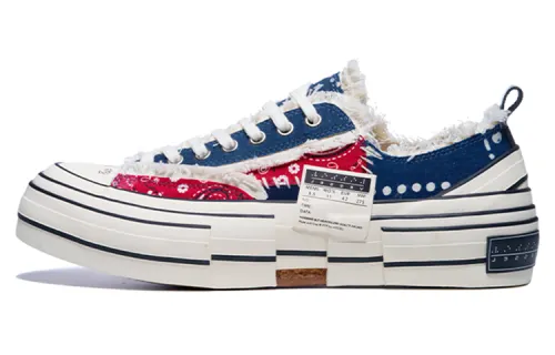 VESSEL G.o.p. Lows 'Redxblue Paisley' Low top Canvas Shoes Unisex Red Blue