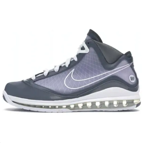 Nike Lebron 7 Cool Gray Comfortable Shock Absorption High Top Retro Basketball Shoes Men's Cool Gray