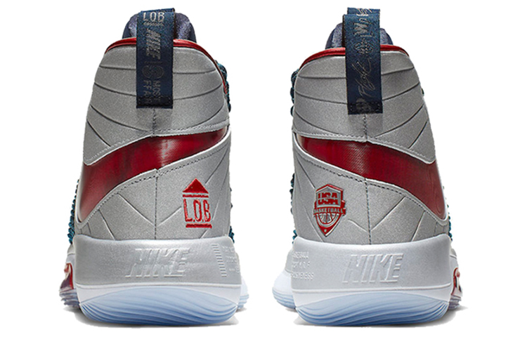 Мужские кроссовки Nike AlphaDunk (черно-серый) — 午夜蓝/银色/红色 — фото 5