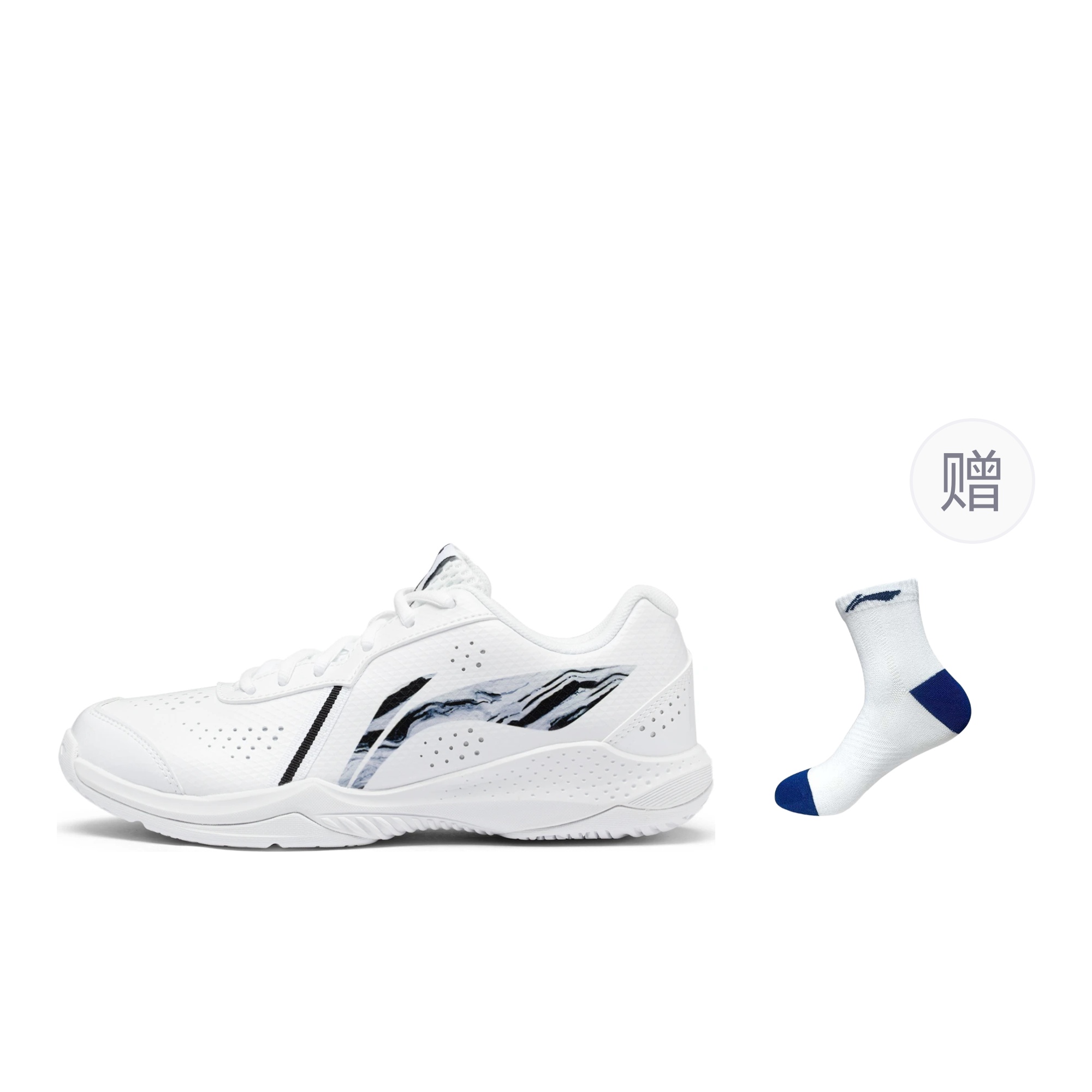 Li Ning Thunder LITE Slip Resistant Abrasion Resistant Low top Badminton Shoes Unisex White