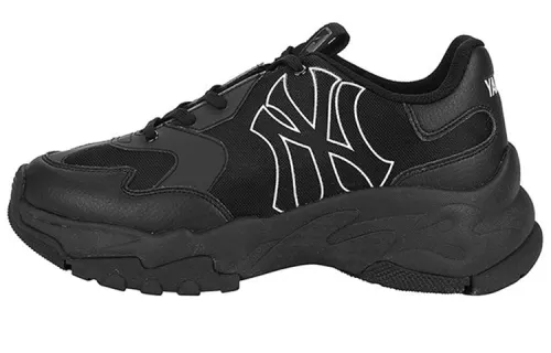MLB Big Ball Chunky New York Yankees Cushioning Slip Resistant Abrasion Resistant Low top Chunky Sneakers Unisex Black