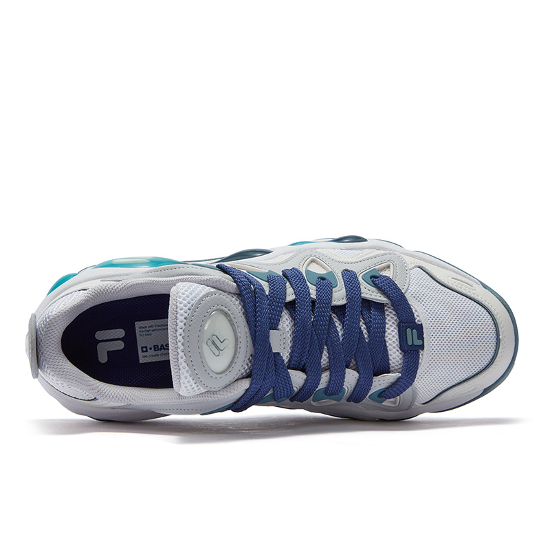 FILA FUSION VERTICAL Crack Shoes Versatile Cushioning Breathable Low top Basketball Shoes Men’s White Fragrance Snow